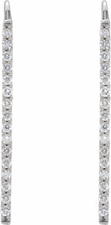 14K White Gold 1/3 CTW Natural Diamond Bar Earrings