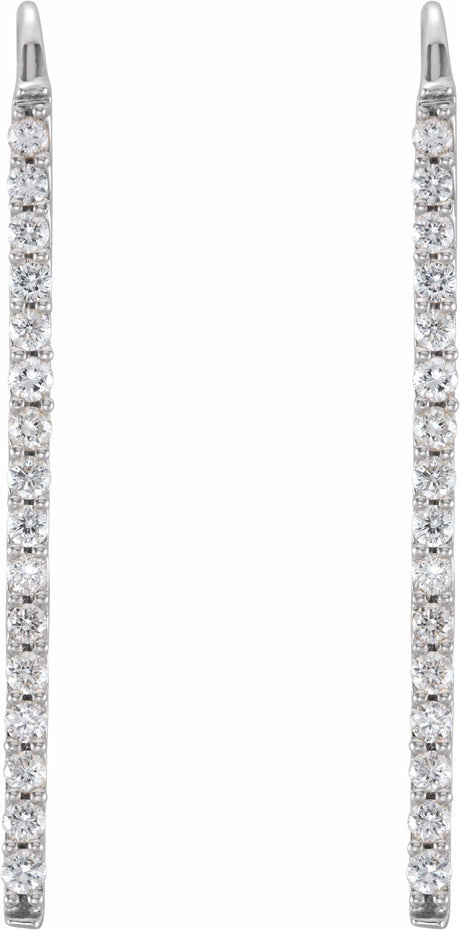 14K White Gold 1/3 CTW Natural Diamond Bar Earrings