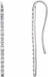 14K White Gold 1/3 CTW Natural Diamond Bar Earrings