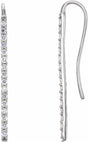 14K White Gold 1/3 CTW Natural Diamond Bar Earrings