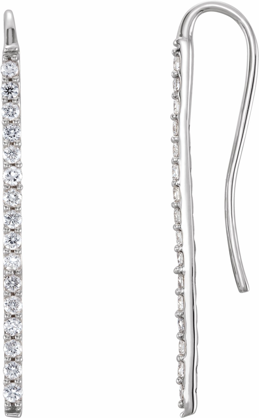 14K White 1/3 CTW Natural Diamond Bar Earrings