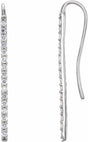 14K White 1/3 CTW Natural Diamond Bar Earrings