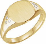 14K Yellow Gold .05 CTW Natural Diamond Square Signet Ring