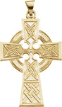 14K Yellow Celtic-Inspired Cross Pendant  