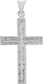 14K White 30.5x18 mm Cross Pendant 