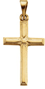 14K Yellow Gold 19x12.5 mm Cross Pendant
