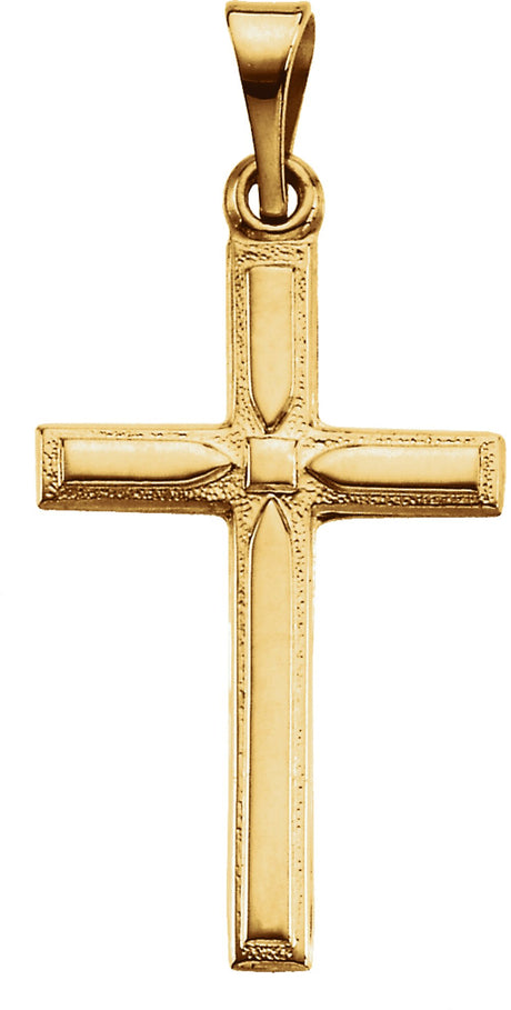 14K Yellow Gold 19x12.5 mm Cross Pendant