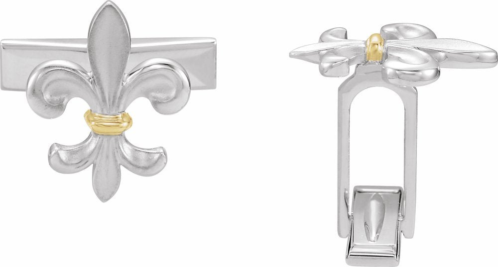 Sterling Silver Fleur-de-lis Cuff Links-Pair