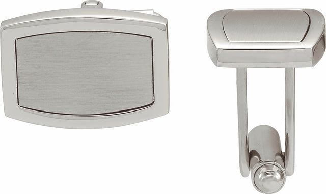 Stainless Steel Engravable Rectangle Cuff Links