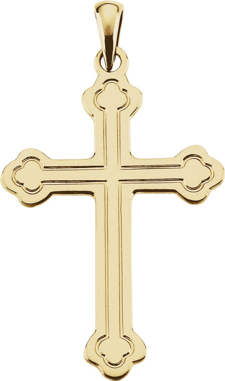 14K Yellow Cross Pendant 