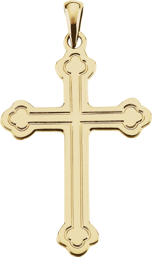 14K Yellow Cross Pendant 