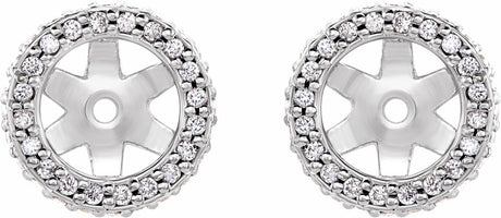 14K White Gold 1/5 CTW Natural Diamond Earring Jackets