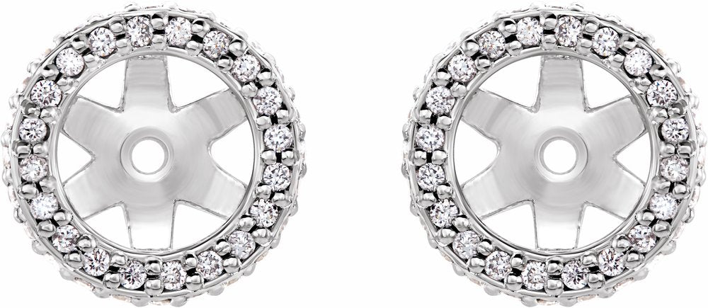 14K White Gold 1/5 CTW Natural Diamond Earring Jackets