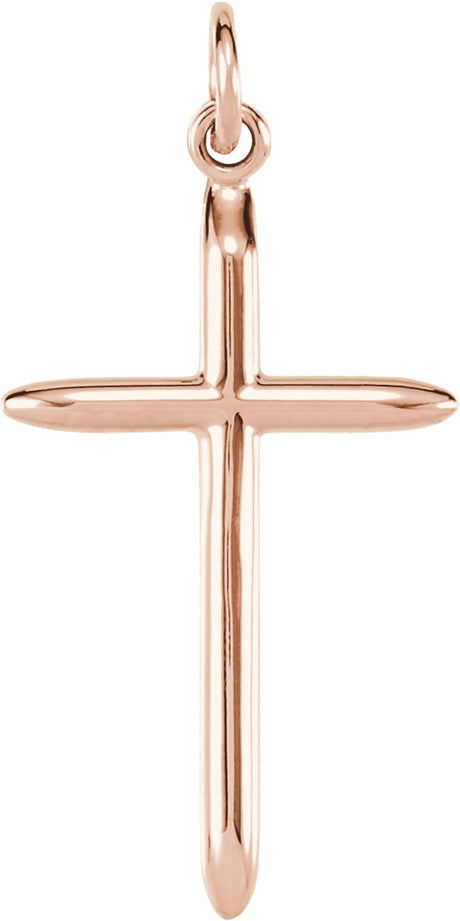 14K Rose 25.7x14 mm Cross Pendant