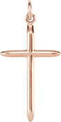 14K Rose 25.7x14 mm Cross Pendant