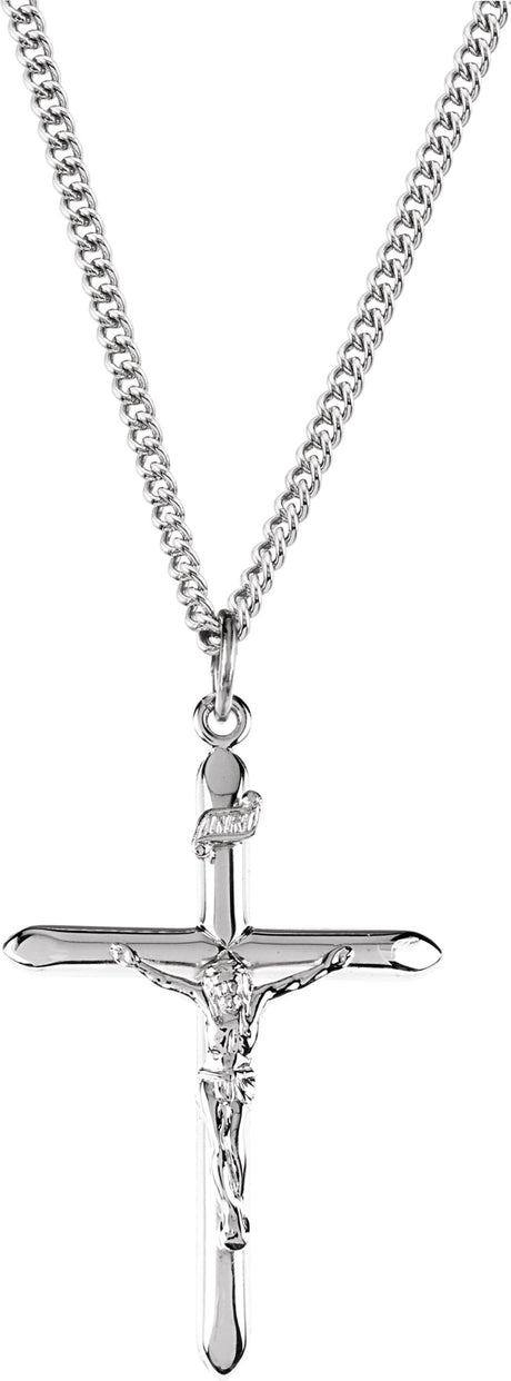 Sterling Silver Crucifix 24" Necklace