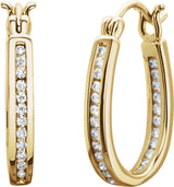 14K Yellow 1/3 CTW Natural Diamond Inside-Outside Hinged 13.7 mm Hoop Earrings