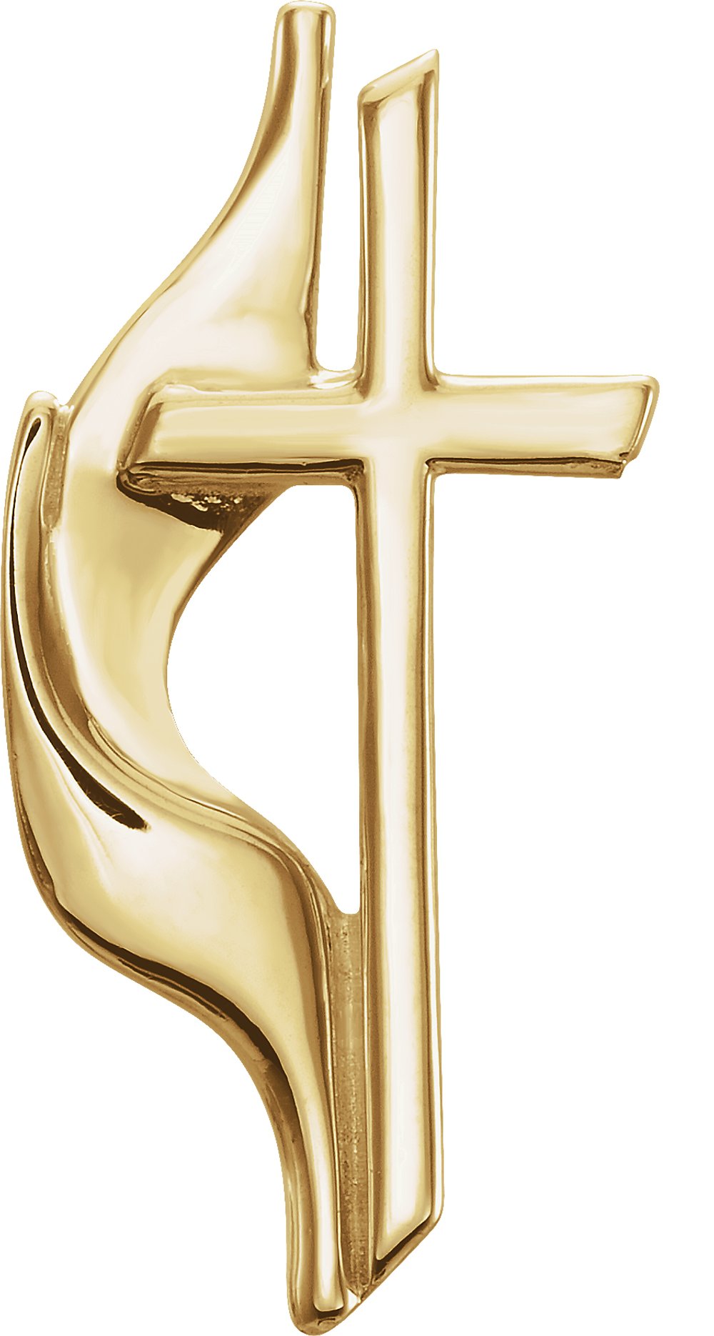 10K Yellow Methodist Cross Lapel Pin