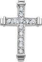 14K White 1/2 CTW Natural Diamond Cross Pendant  