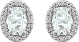 Sterling Silver Lab-Grown White Sapphire & .025 CTW Natural Diamond Earrings