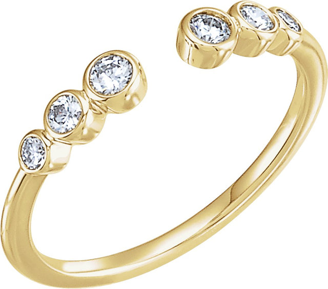 14K Yellow Gold 1/4 CTW Natural Diamond Negative Space Ring