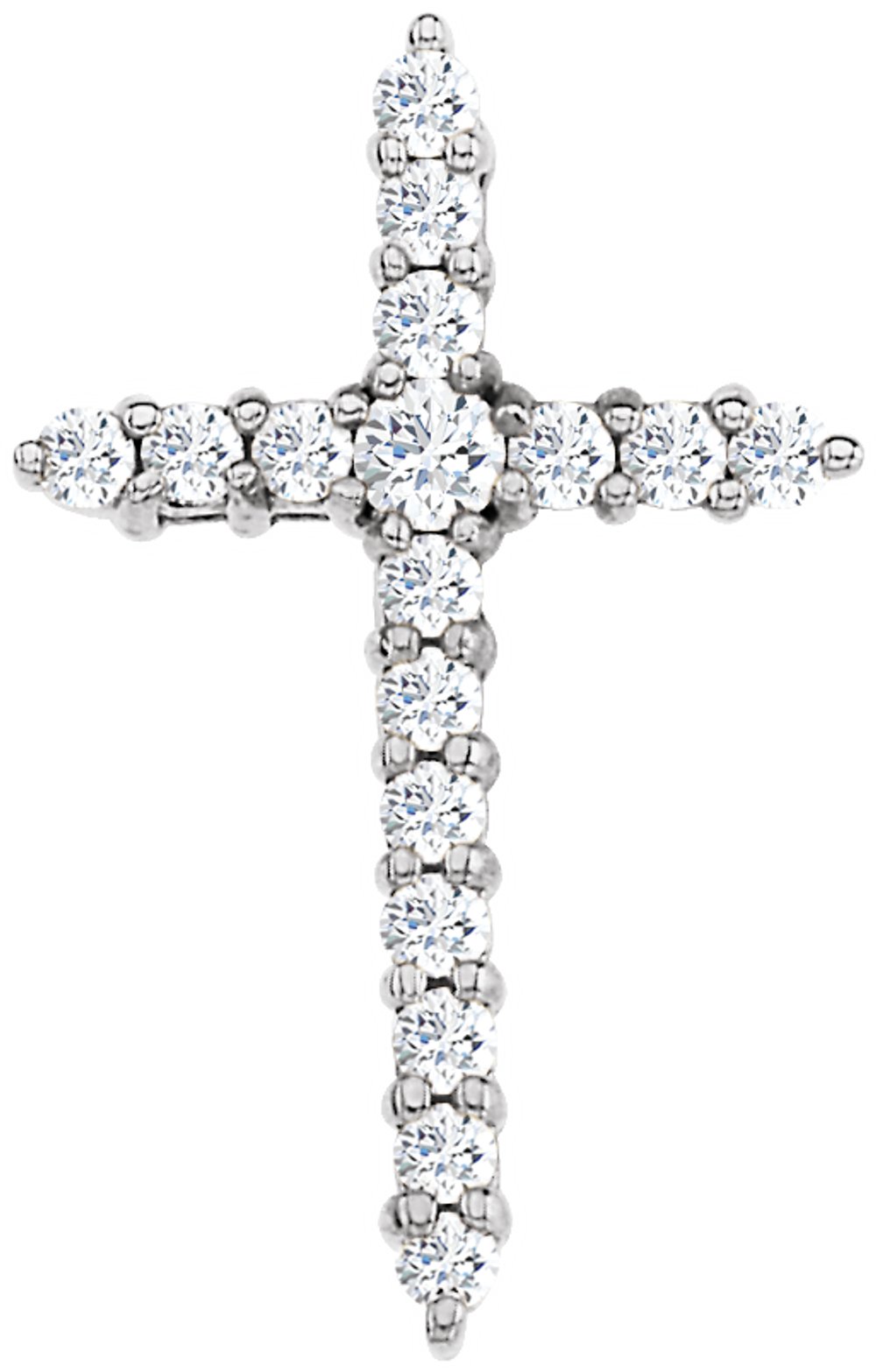 14K White Gold 1/3 CTW Natural Diamond Cross Pendant