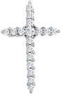 14K White Gold 1/3 CTW Natural Diamond Cross Pendant
