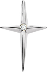 Platinum .025 CTW Natural Diamond Cross Pendant  