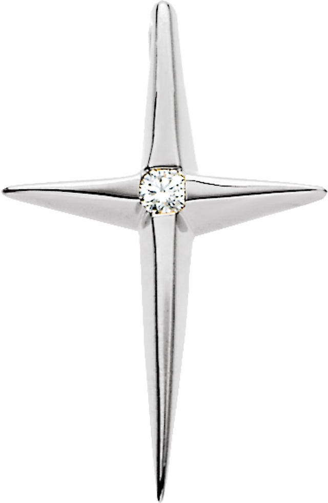 Platinum .025 CTW Natural Diamond Cross Pendant  