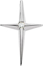 Platinum .025 CTW Natural Diamond Cross Pendant  