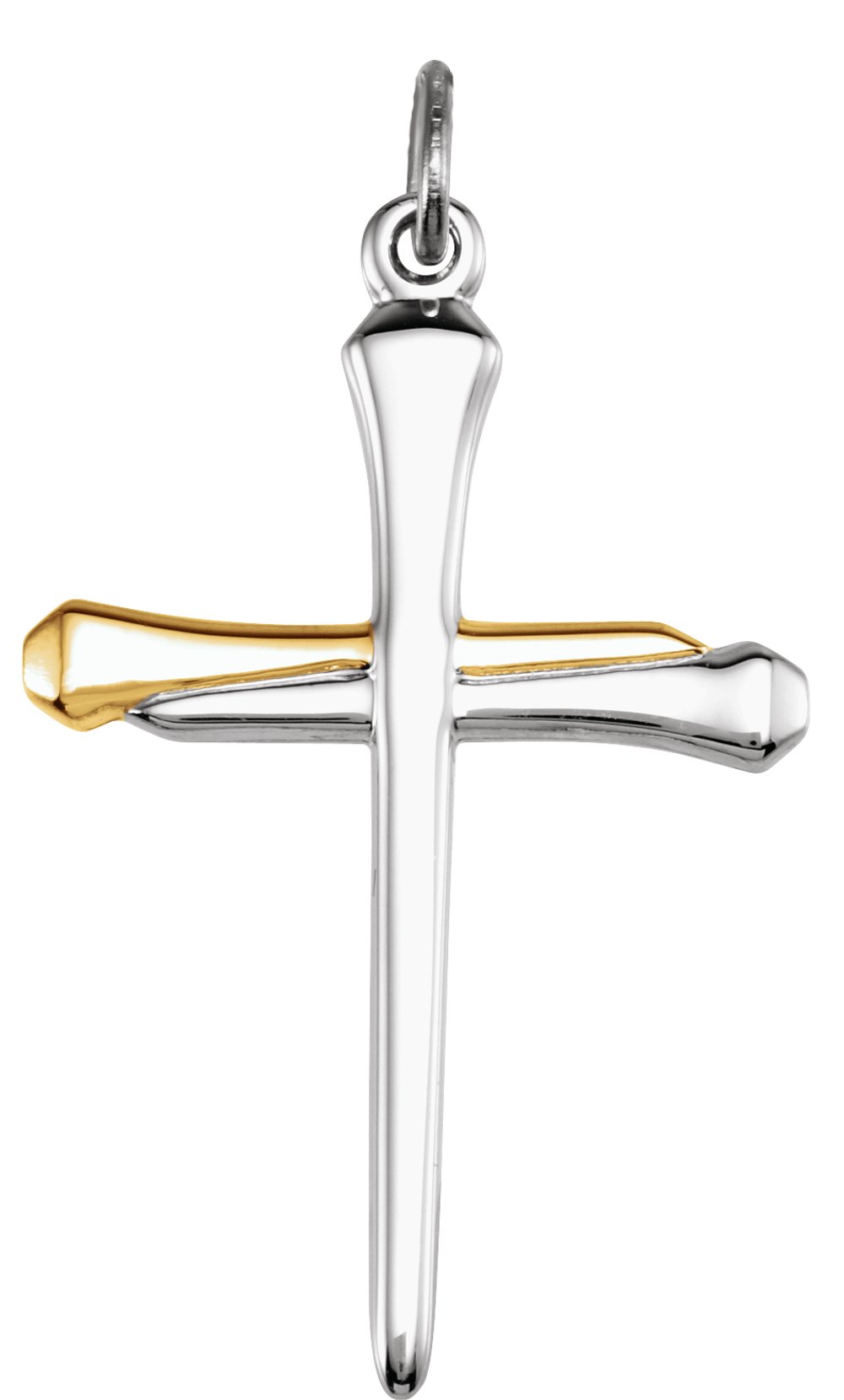 14K Yellow Gold-Plated Sterling Silver Nail Cross 24" Necklace