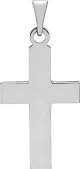 14K White Cross Pendant