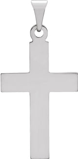 14K White Cross Pendant