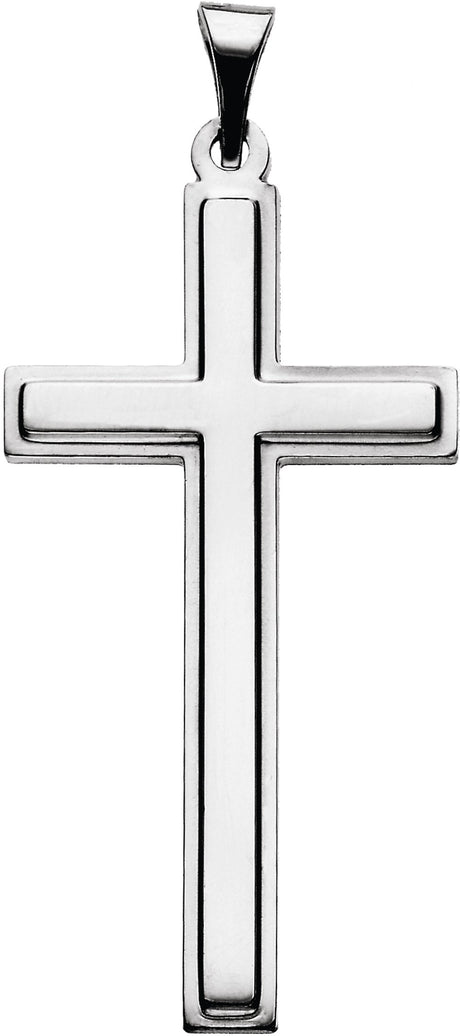14K White Gold Cross Pendant