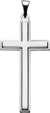 14K White Gold Cross Pendant