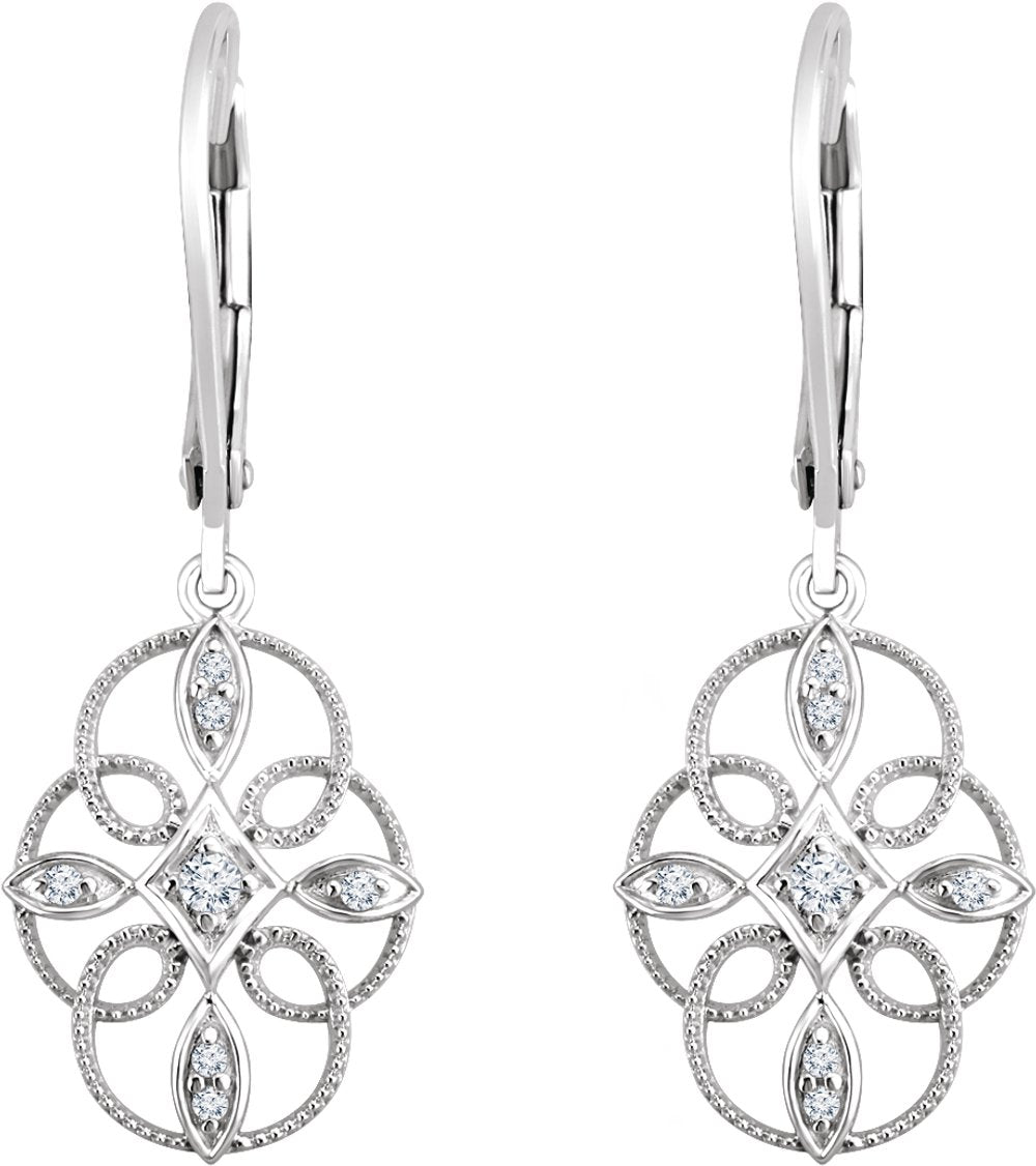 Sterling Silver 1/10 CTW Natural Diamond Filigree Earrings