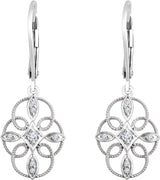 Sterling Silver 1/10 CTW Natural Diamond Filigree Earrings