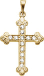 14K Yellow 1/4 CTW Natural Diamond Cross Pendant  