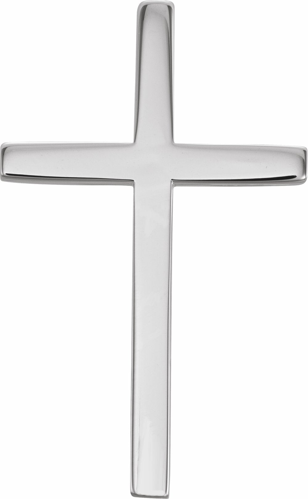 14K White 25.7x15.7 mm Cross Pendant