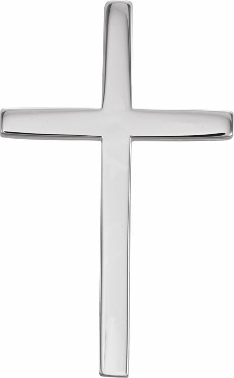 14K White 25.7x15.7 mm Cross Pendant