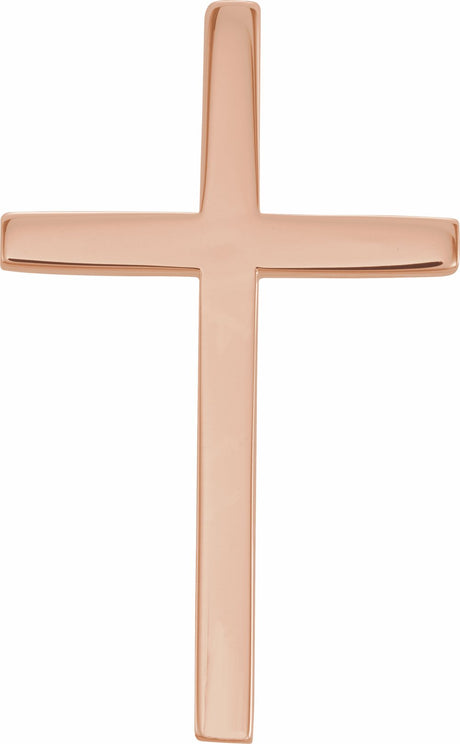 14K Rose Gold 25.7x15.7 mm Cross Pendant