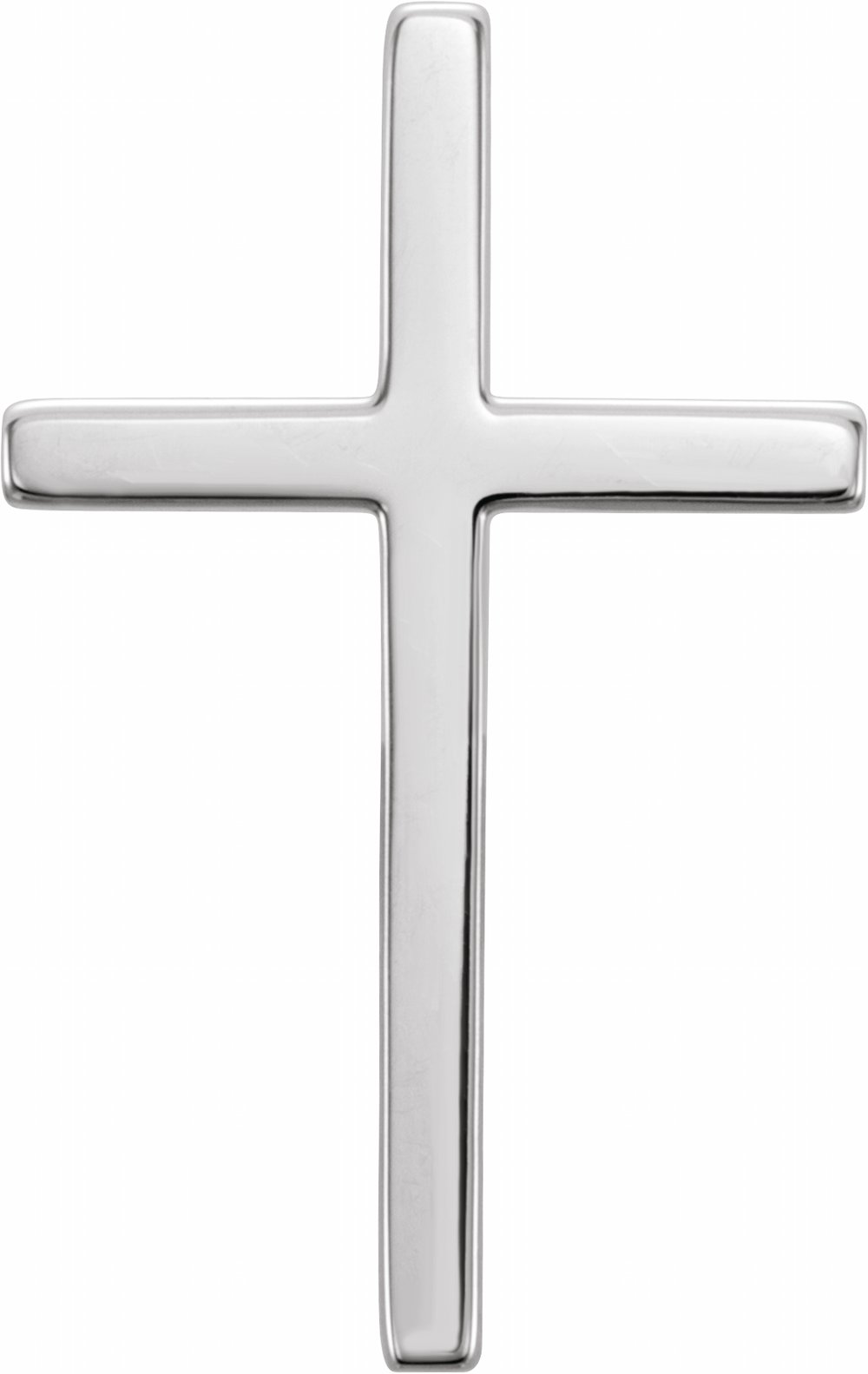 14K White 17.4x11.1 mm Cross Pendant