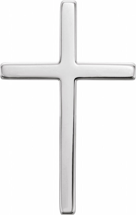 14K White 17.4x11.1 mm Cross Pendant