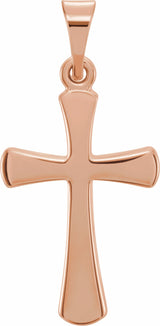 14K Rose Cross Pendant