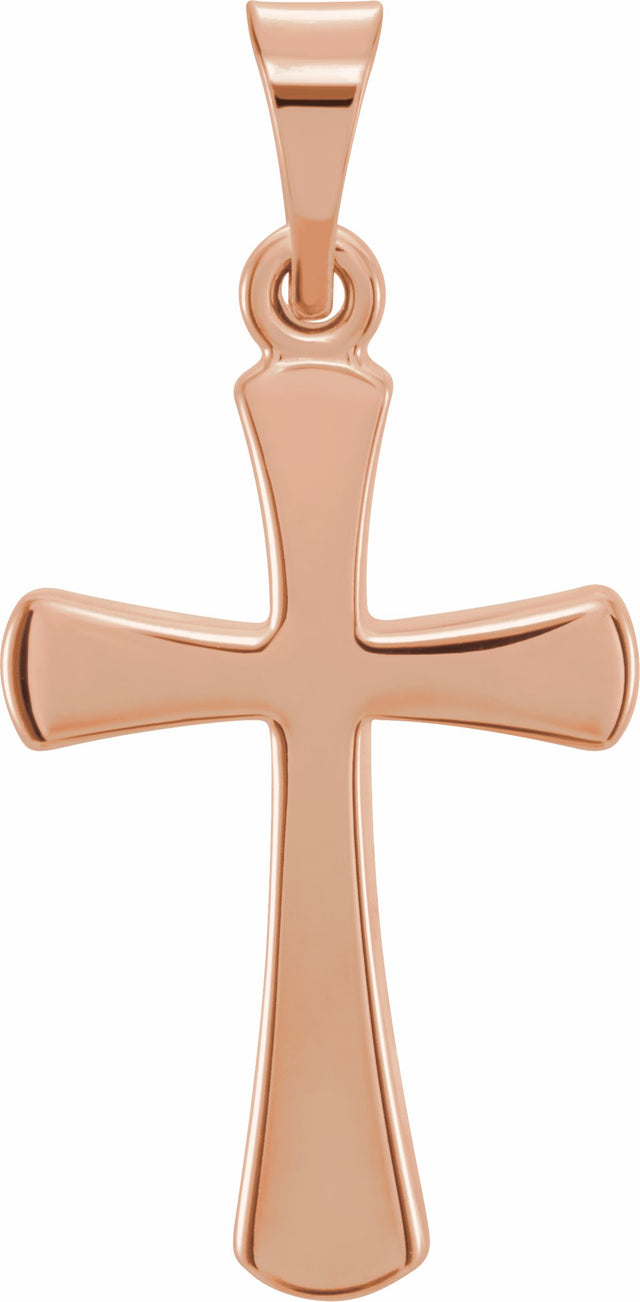 14K Rose Cross Pendant