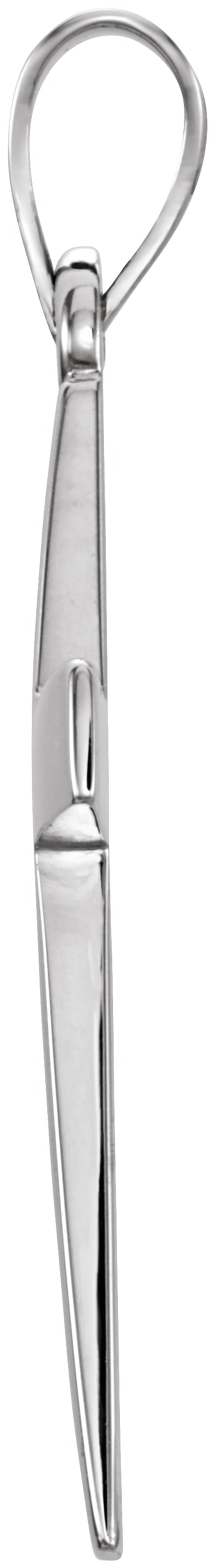14K White Gold Cross Pendant