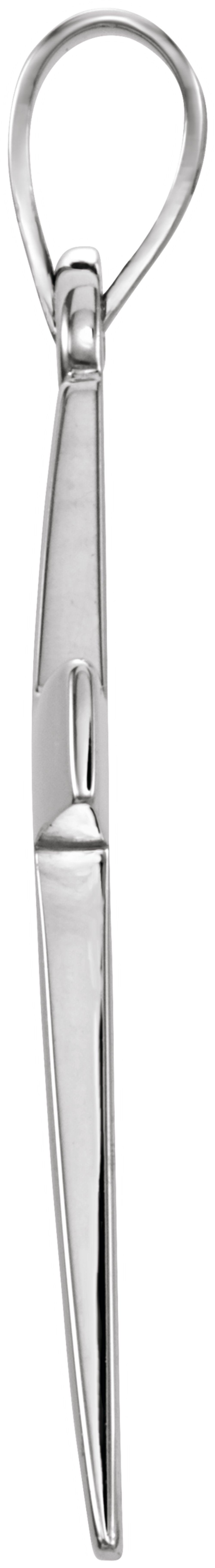 10K White Gold Cross Pendant