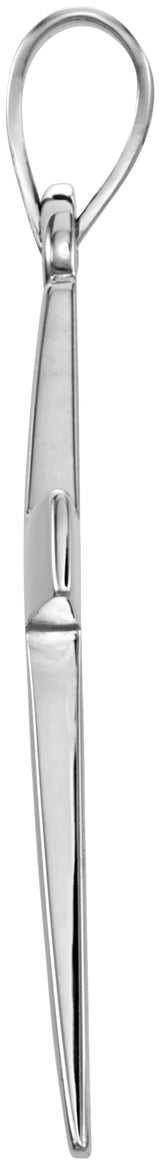 10K White Gold Cross Pendant