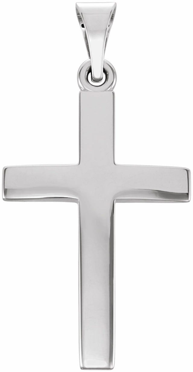 14K White Cross Pendant