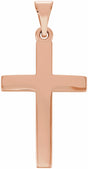 14K Rose Cross Pendant